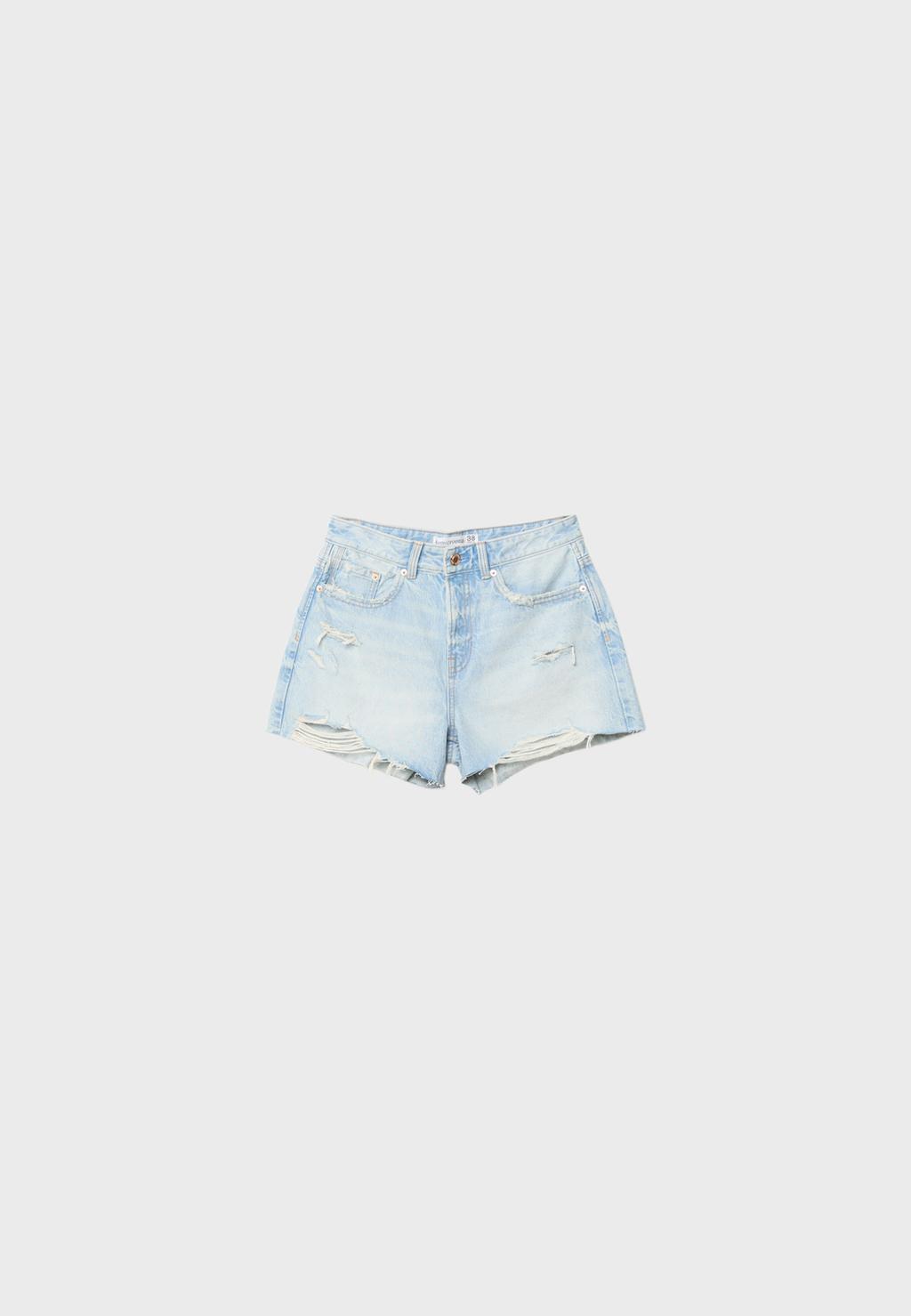 D75 Shorts aus Denim mit Rissen