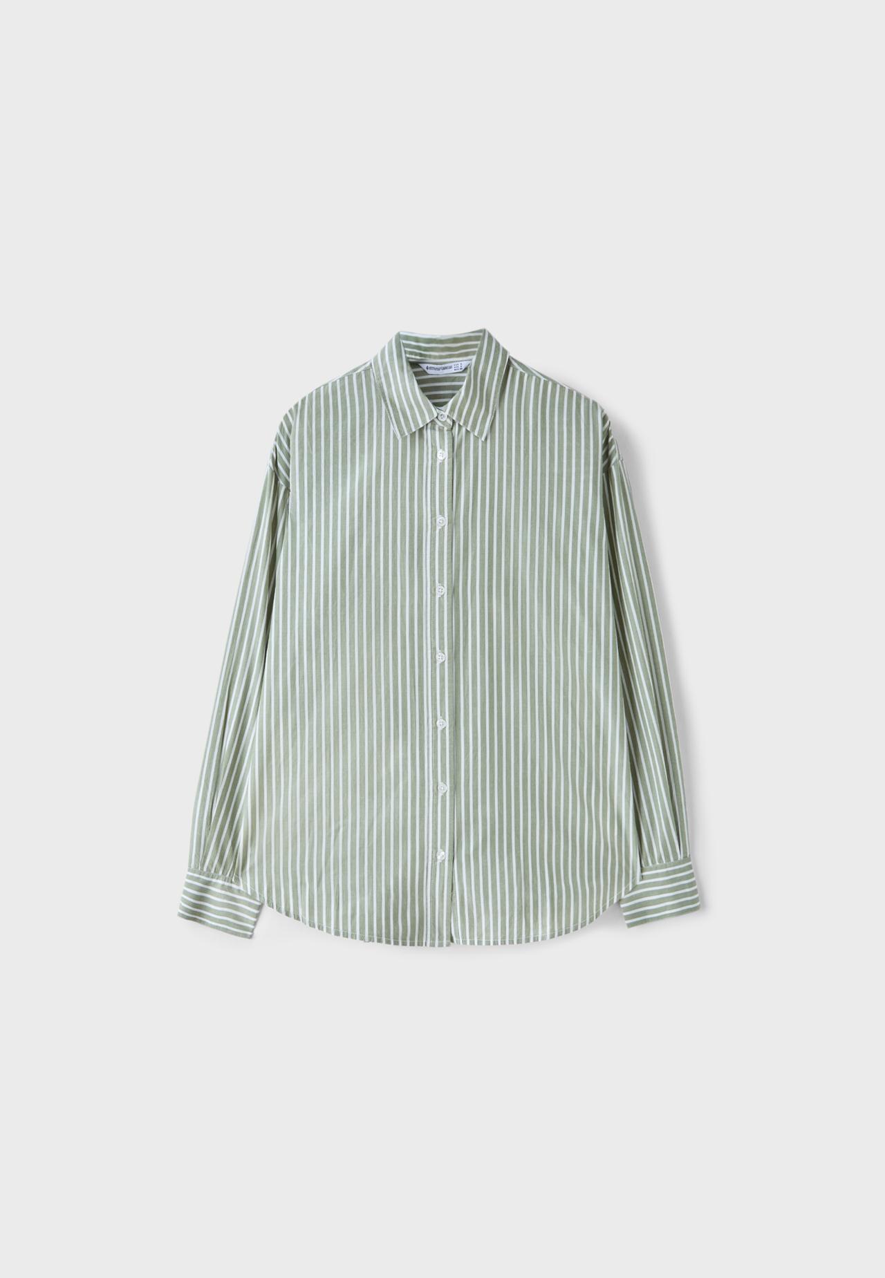Regular fit adjustable poplin shirt — Khaki