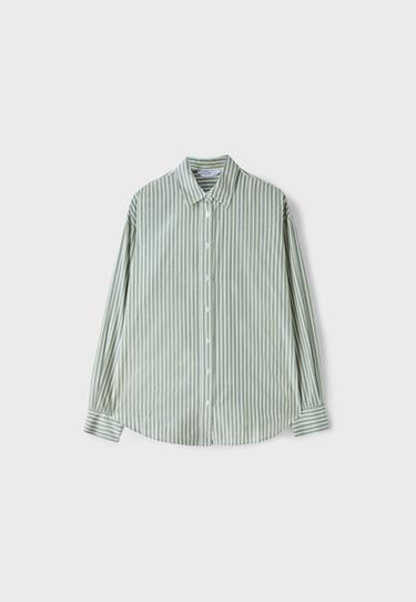Regular fit adjustable poplin shirt — Khaki 7