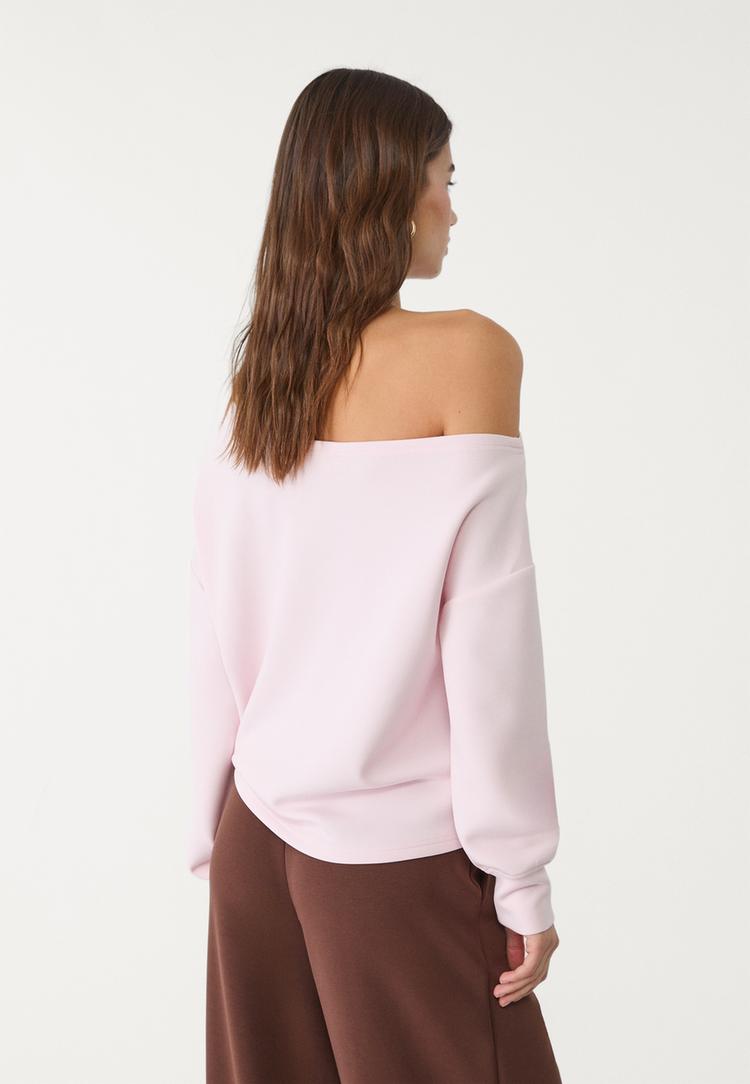 sudadera hombro descubierto tacto suave