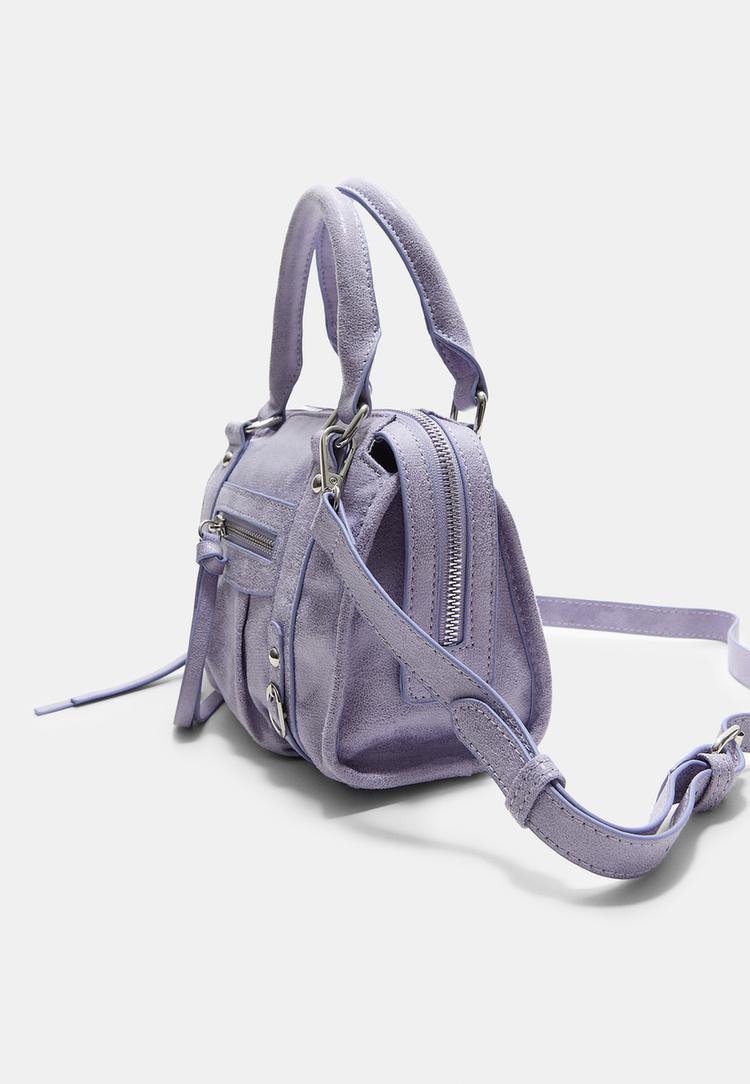 Stradivarius Τσάντα Bowling Χιαστί Με Φερμουάρ Μαβί Os φωτογραφία