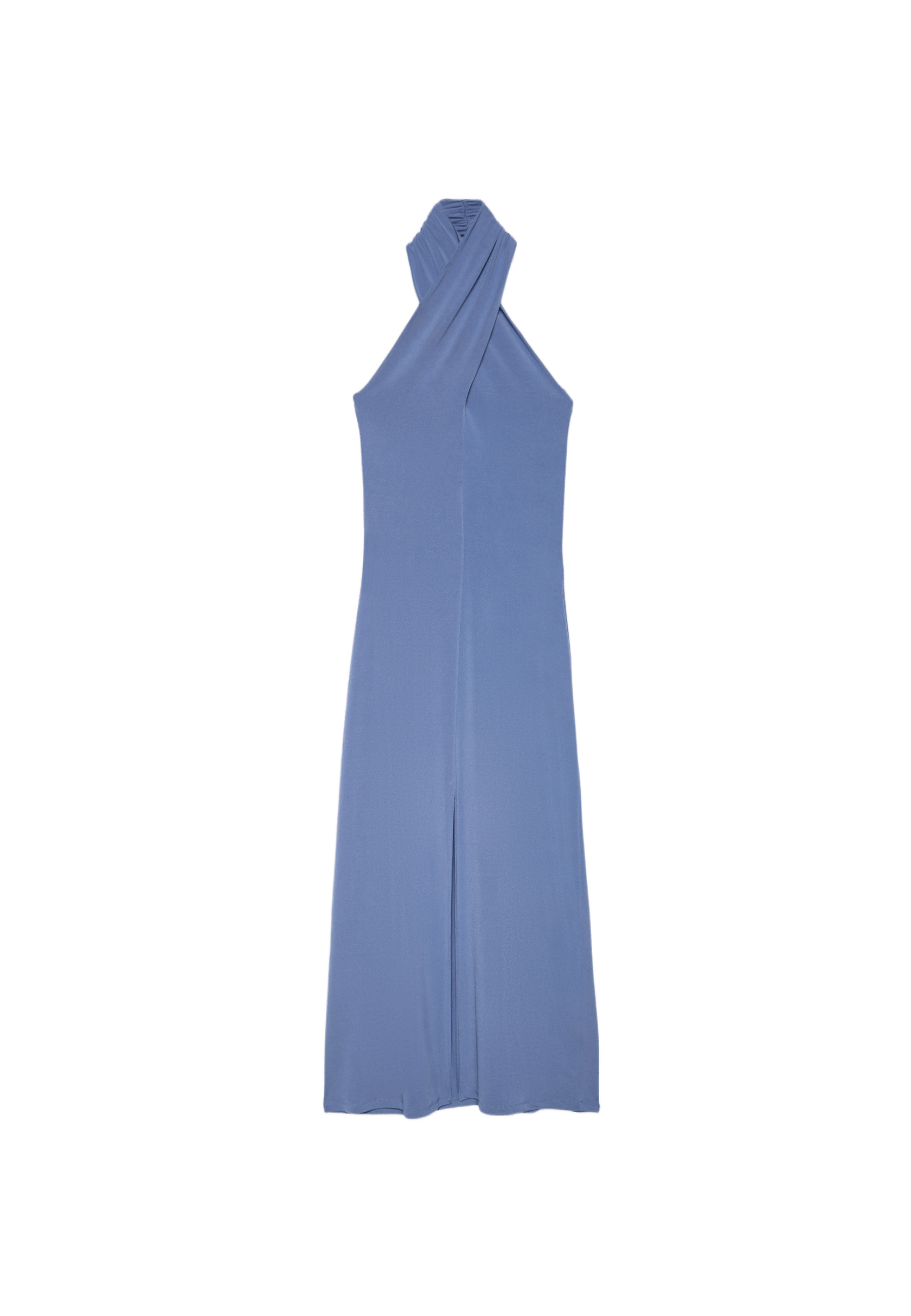 Backless halter midi dress — Sky blue
