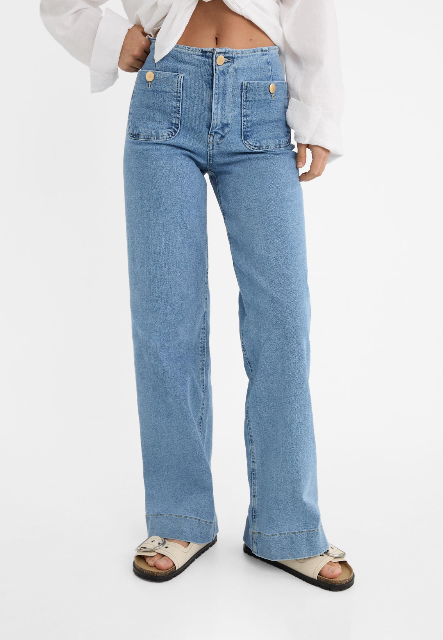 D77 Minimalist jeans with pockets — MEDIUM LIGHT BLUE DENIM