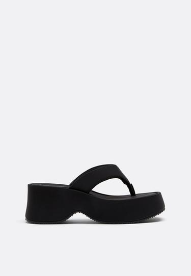 Platform thong sandals — BLACK  1
