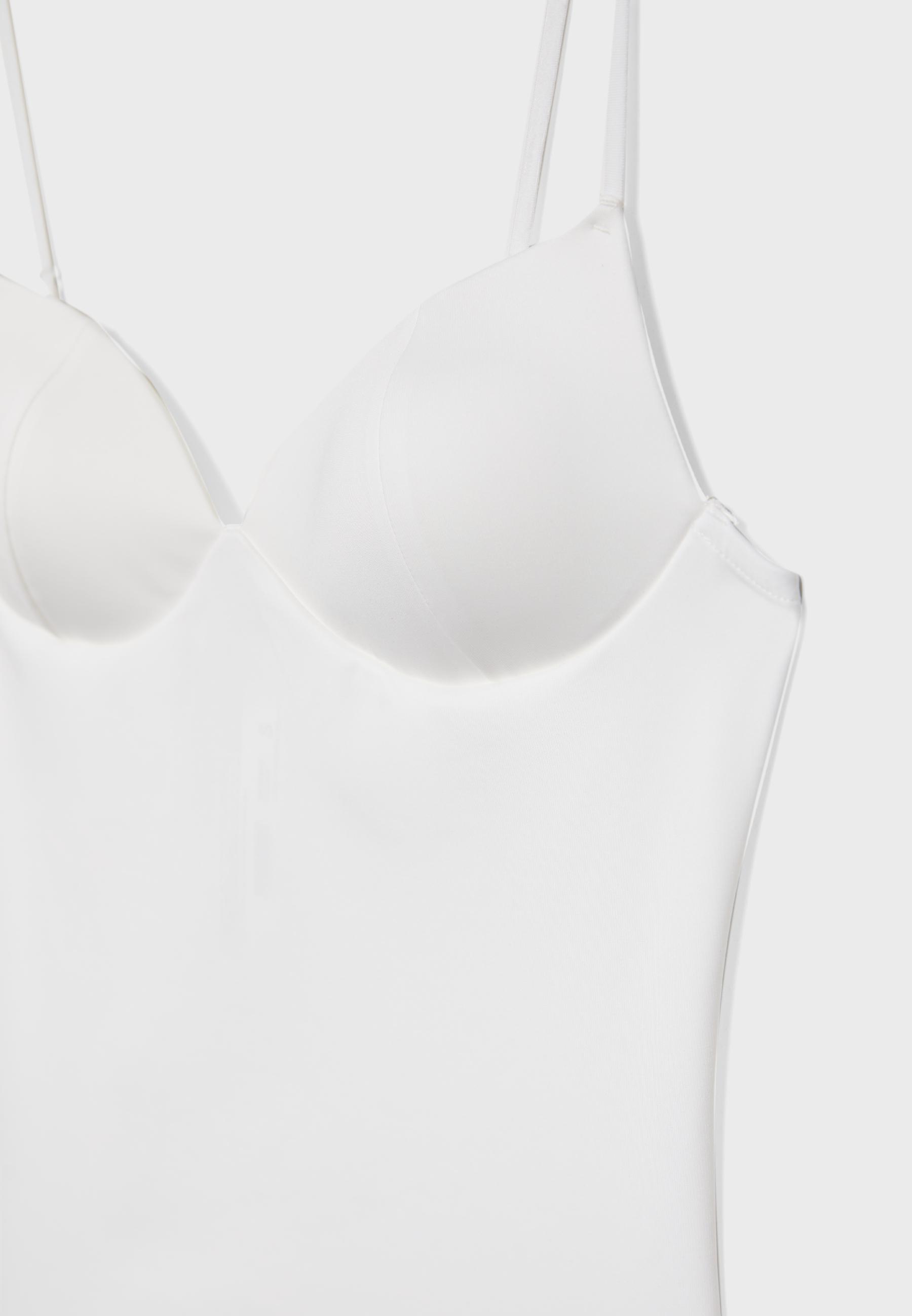 Corsetry-inspired top — Ecru