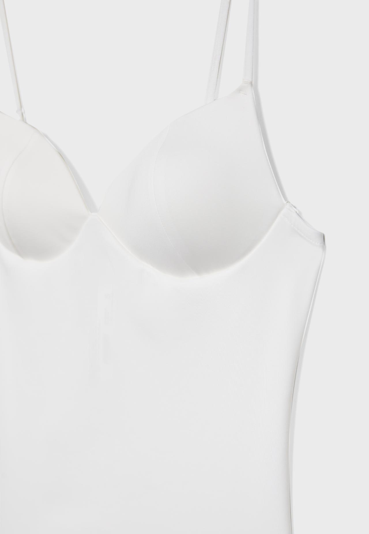Corsetry-inspired top — Ecru