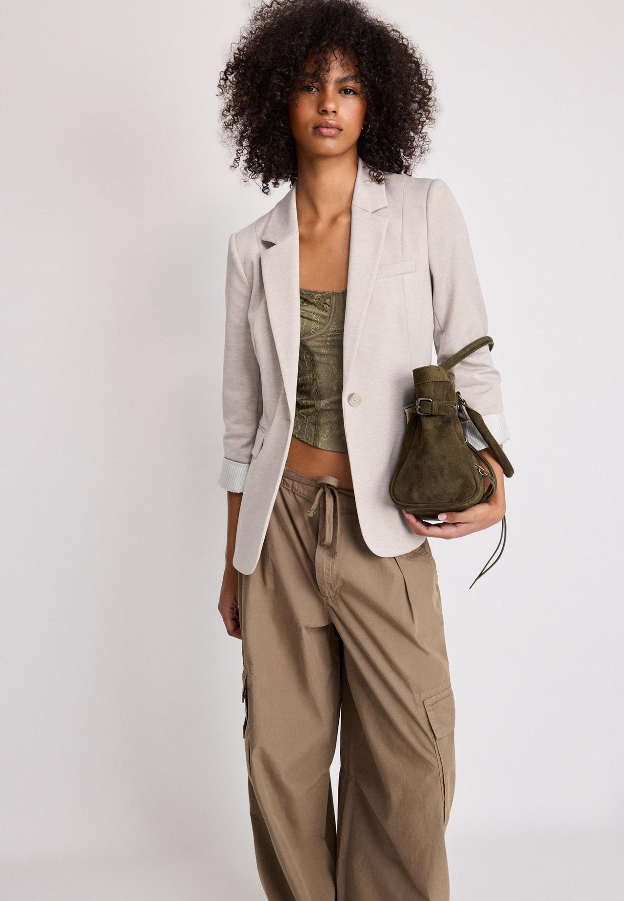 Basic knit blazer — Vanilla