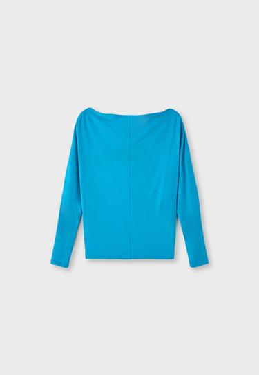Asymmetric modal T-shirt — Turquoise 8
