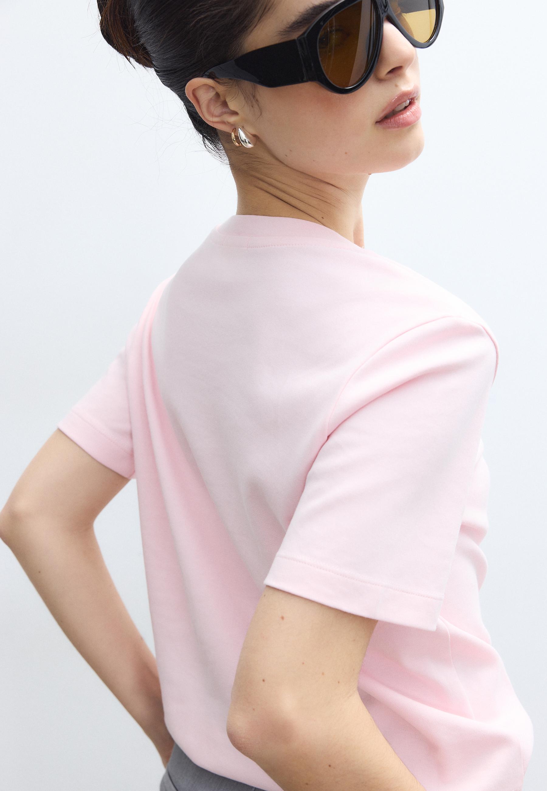 B01 Heavyweight regular fit basic T-shirt — Salmon pink (alternate view)