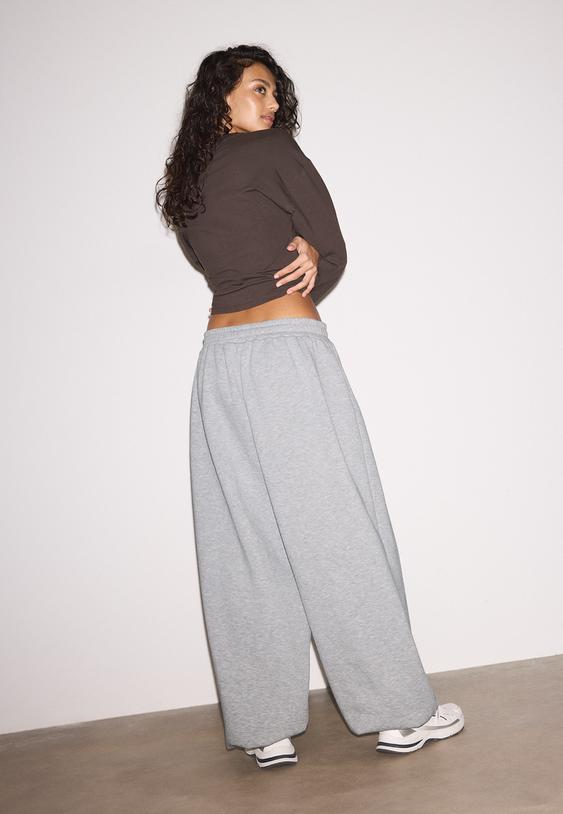 Stradivarius Balloon Jogger Trousers Grey Melange S