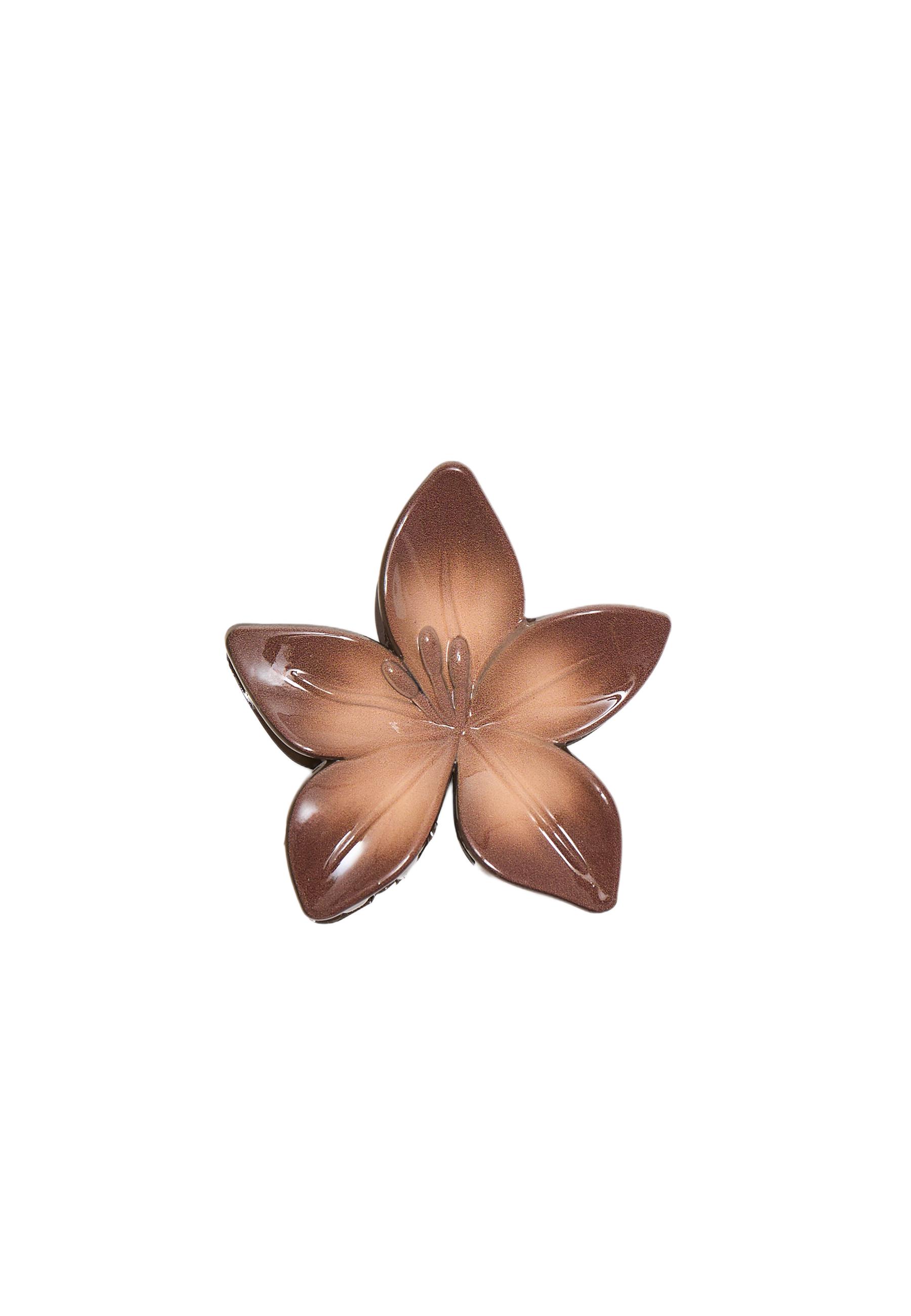 Flower hair clip — Brown