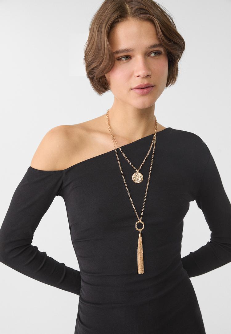 collar doble cadena medalla