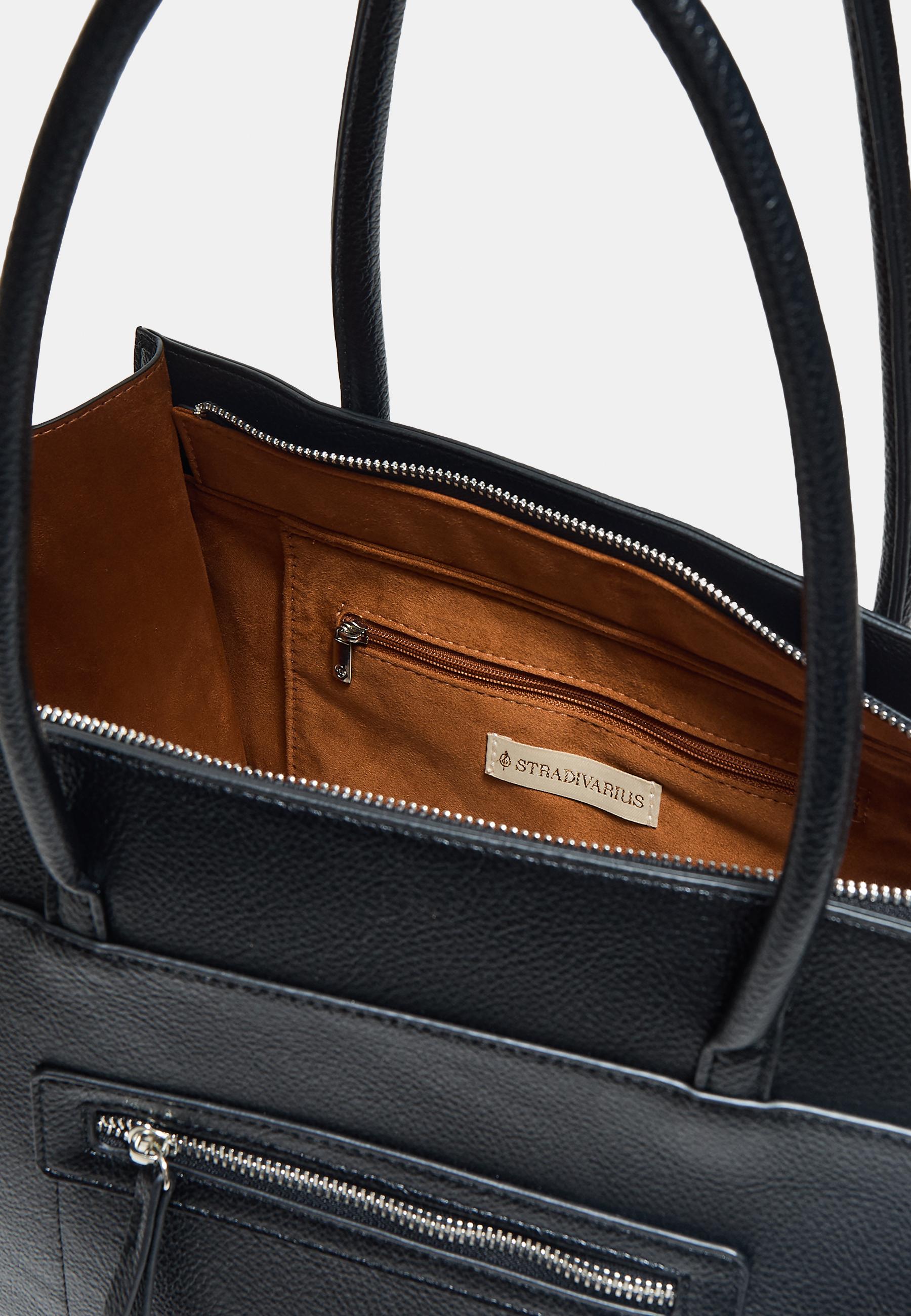 Shopper bag with pocket — Black