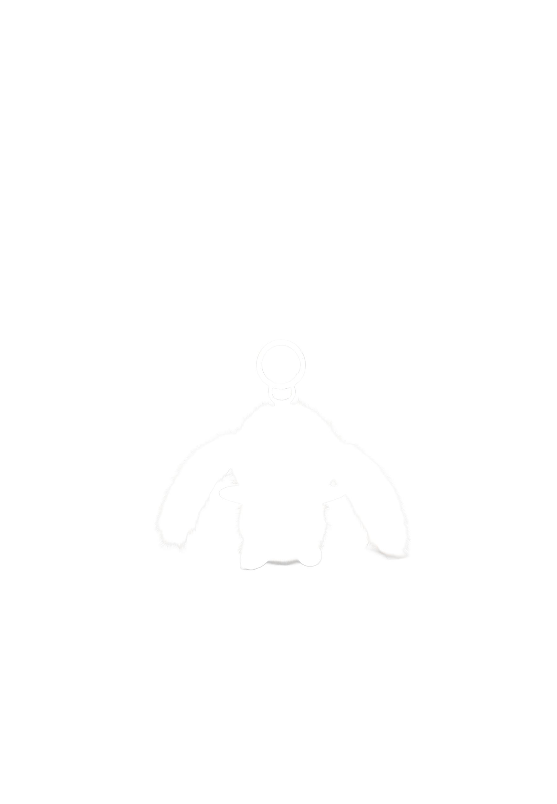 Rabbit charm keyring — Grey