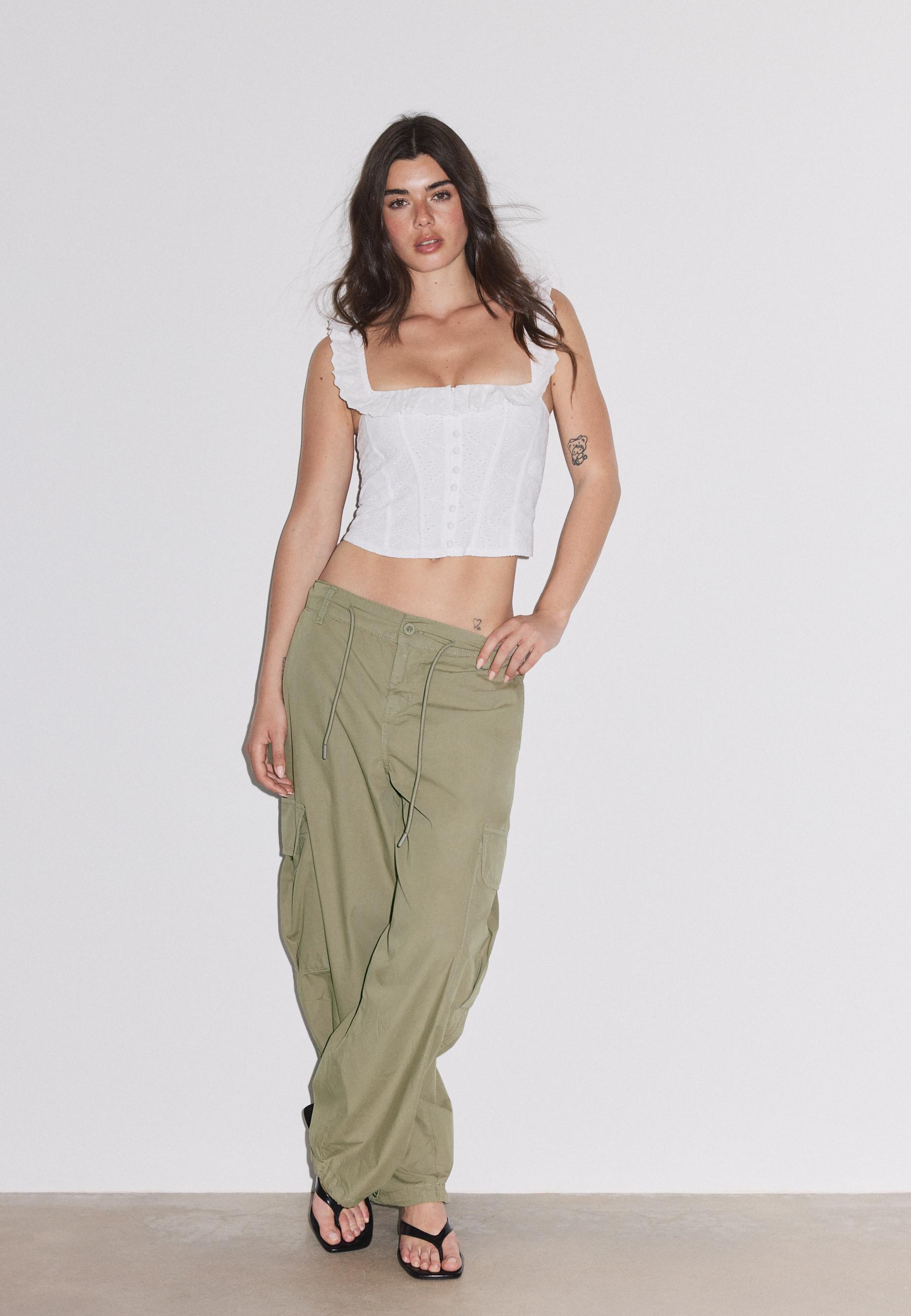Corsetry-inspired Swiss embroidery top - Women's fashion