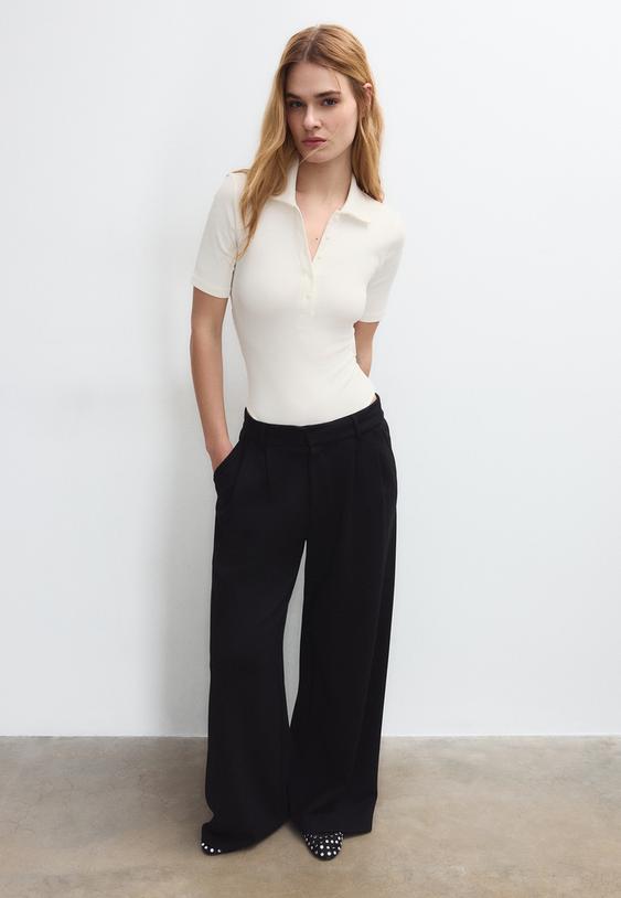 Stradivarius Κορμάκι Πόλο Εκρού M