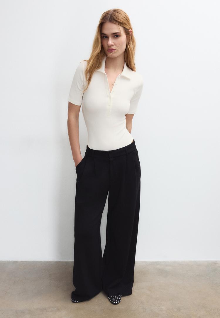 Stradivarius Κορμάκι Πόλο Εκρού M