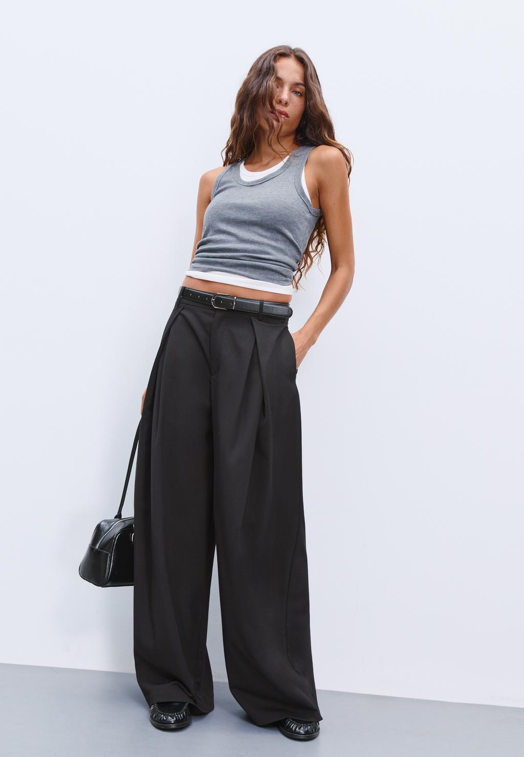 Pantalon maxi-pince ceinture