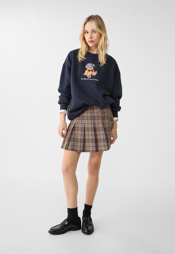 Ayı işlemeli sweatshirt_1