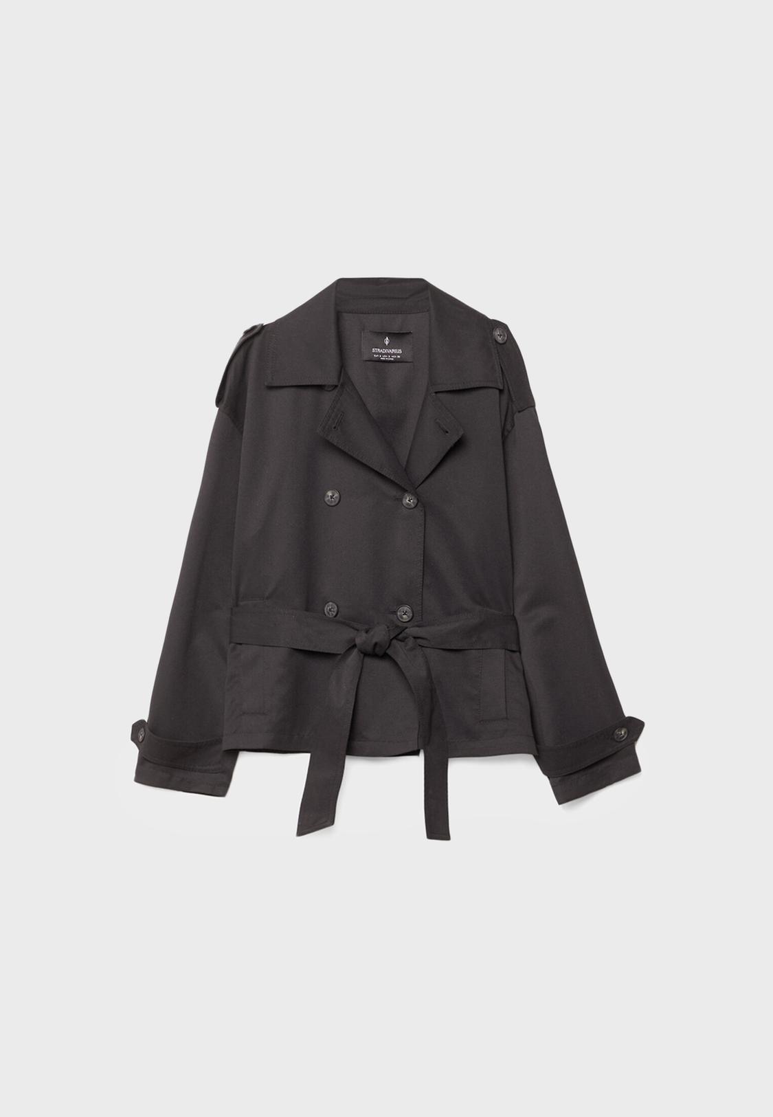 Short trench coat with belt Women's fashion Stradivarius