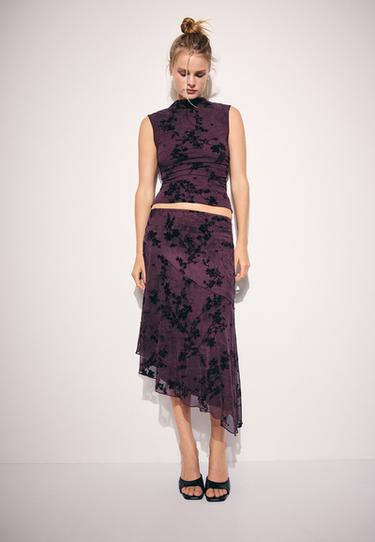 Asymmetric tulle skirt — Purple 2