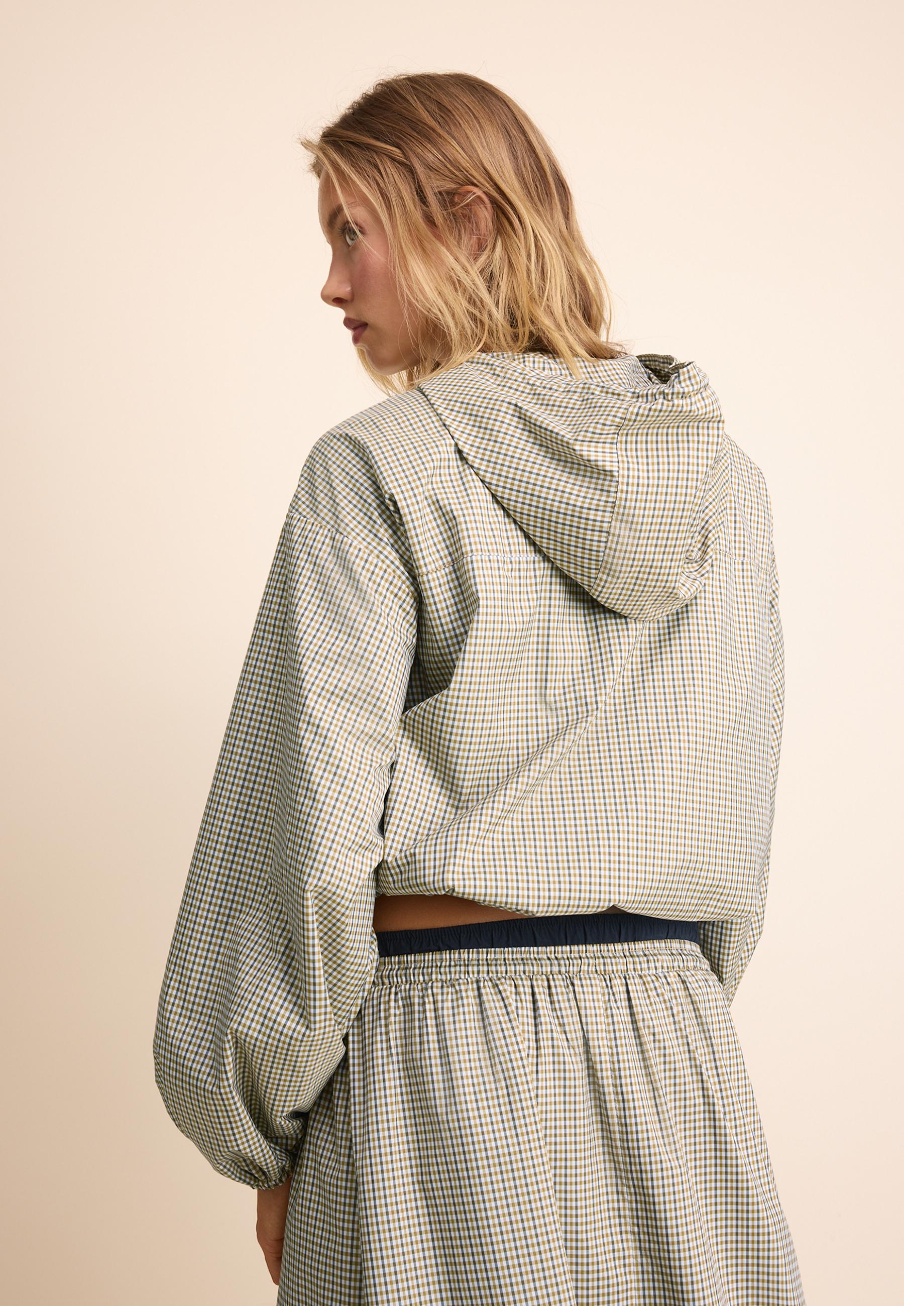 Check technical jacket — Beige