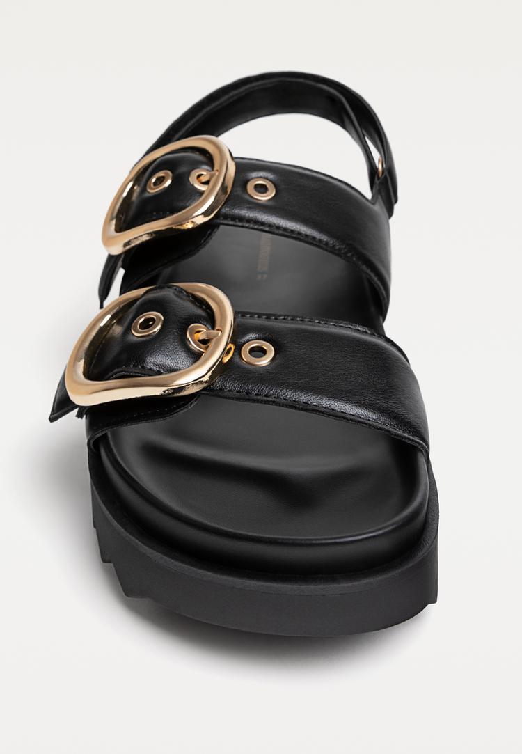 sandalias planas hebillas