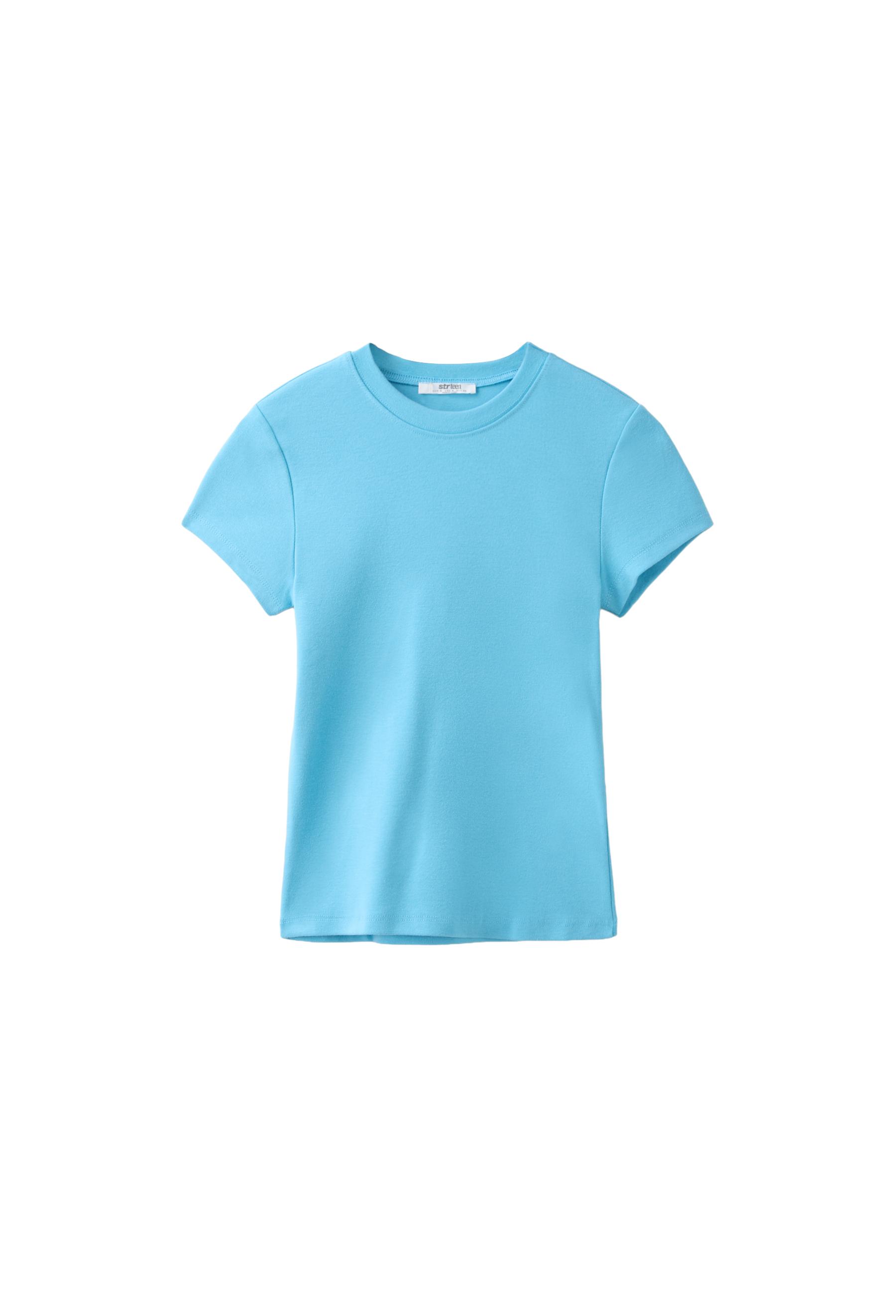 Basic round neck short sleeve T-shirt — Turquoise