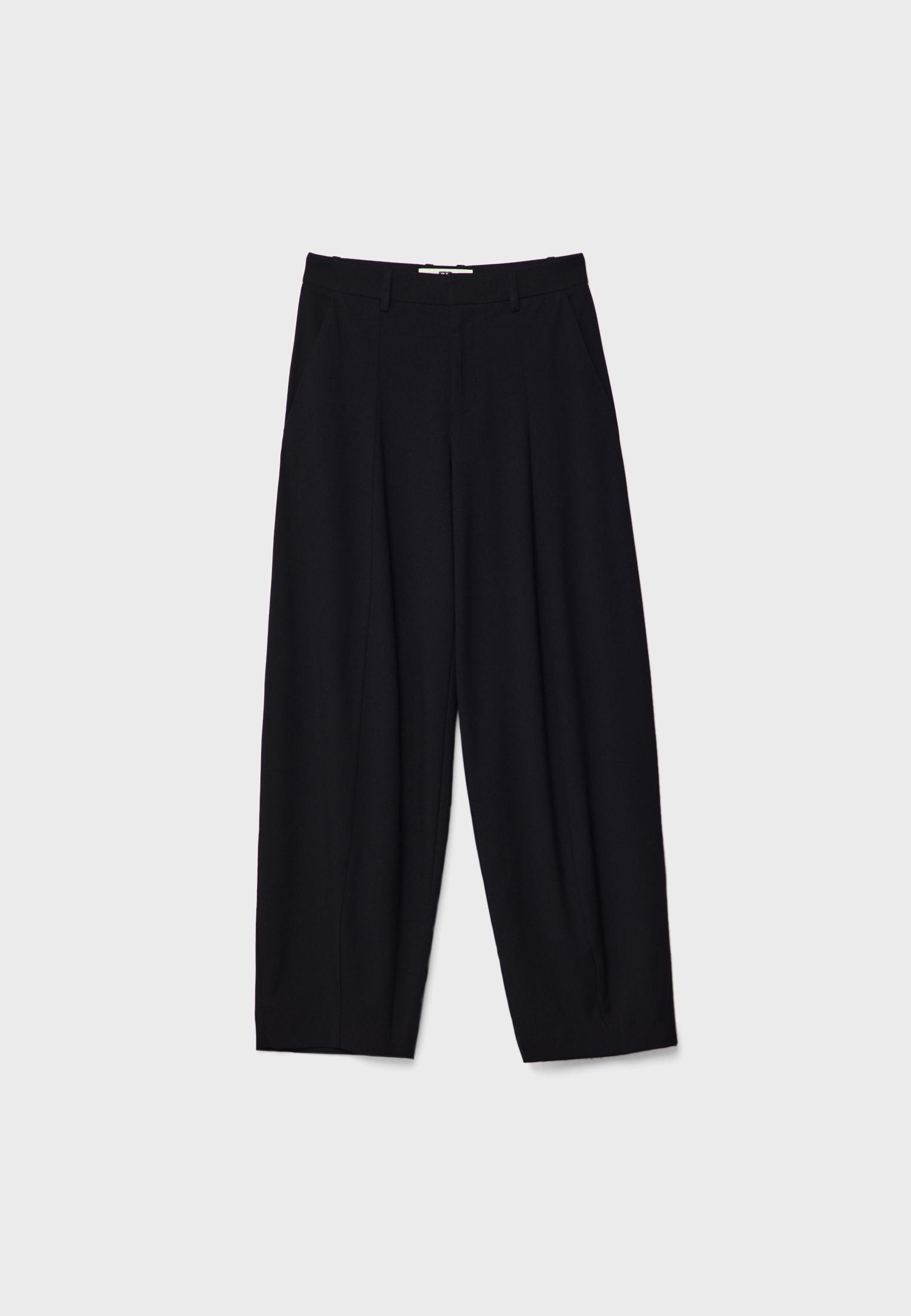 Smart baggy trousers with seam detail — Black