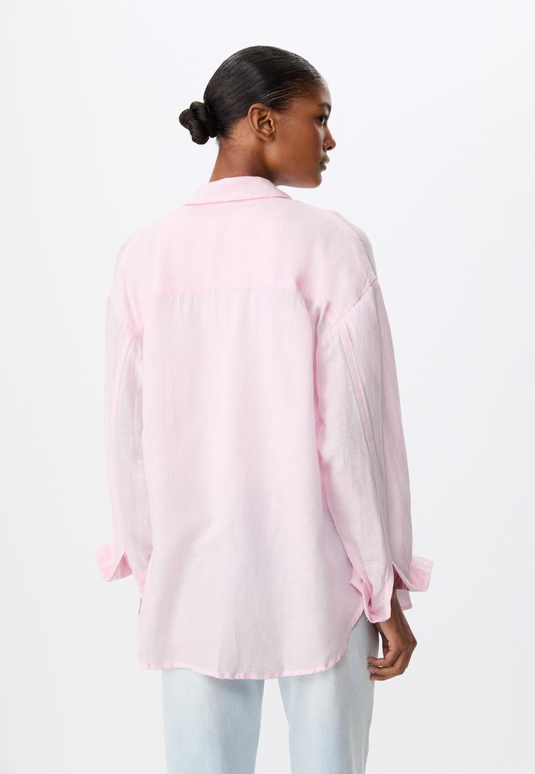camisa fluida con lino