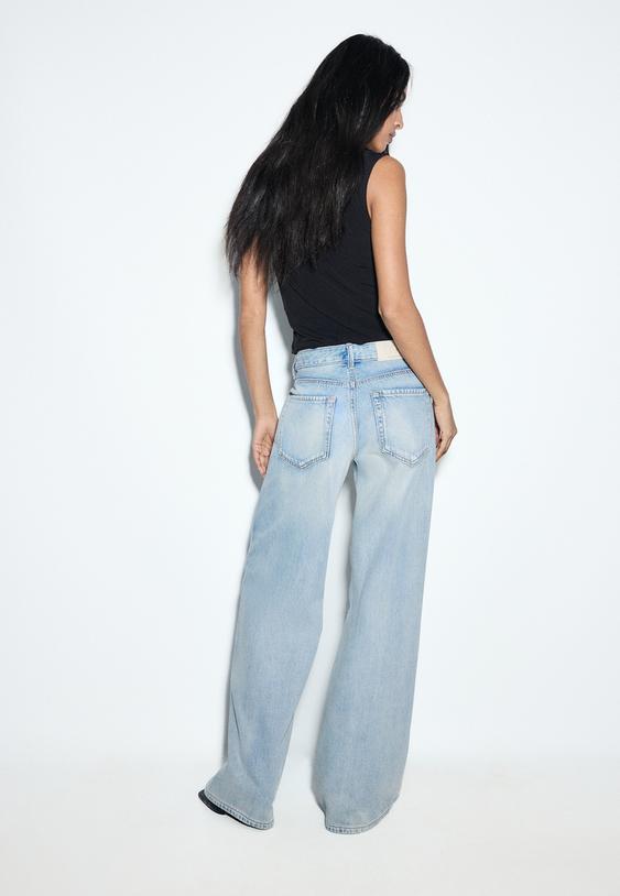 d91 jeans wide leg a vita bassa