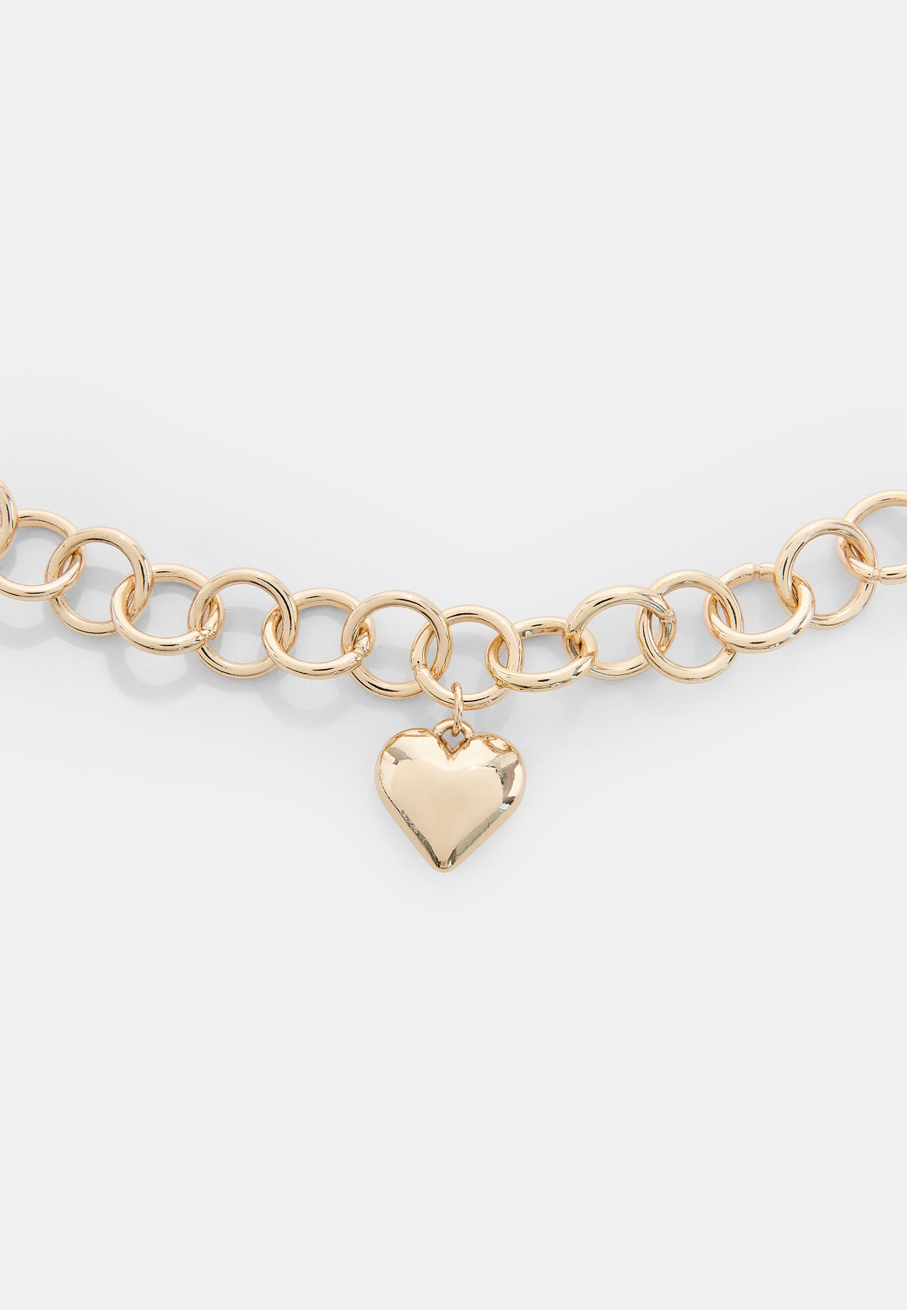 Heart chain necklace — Gold