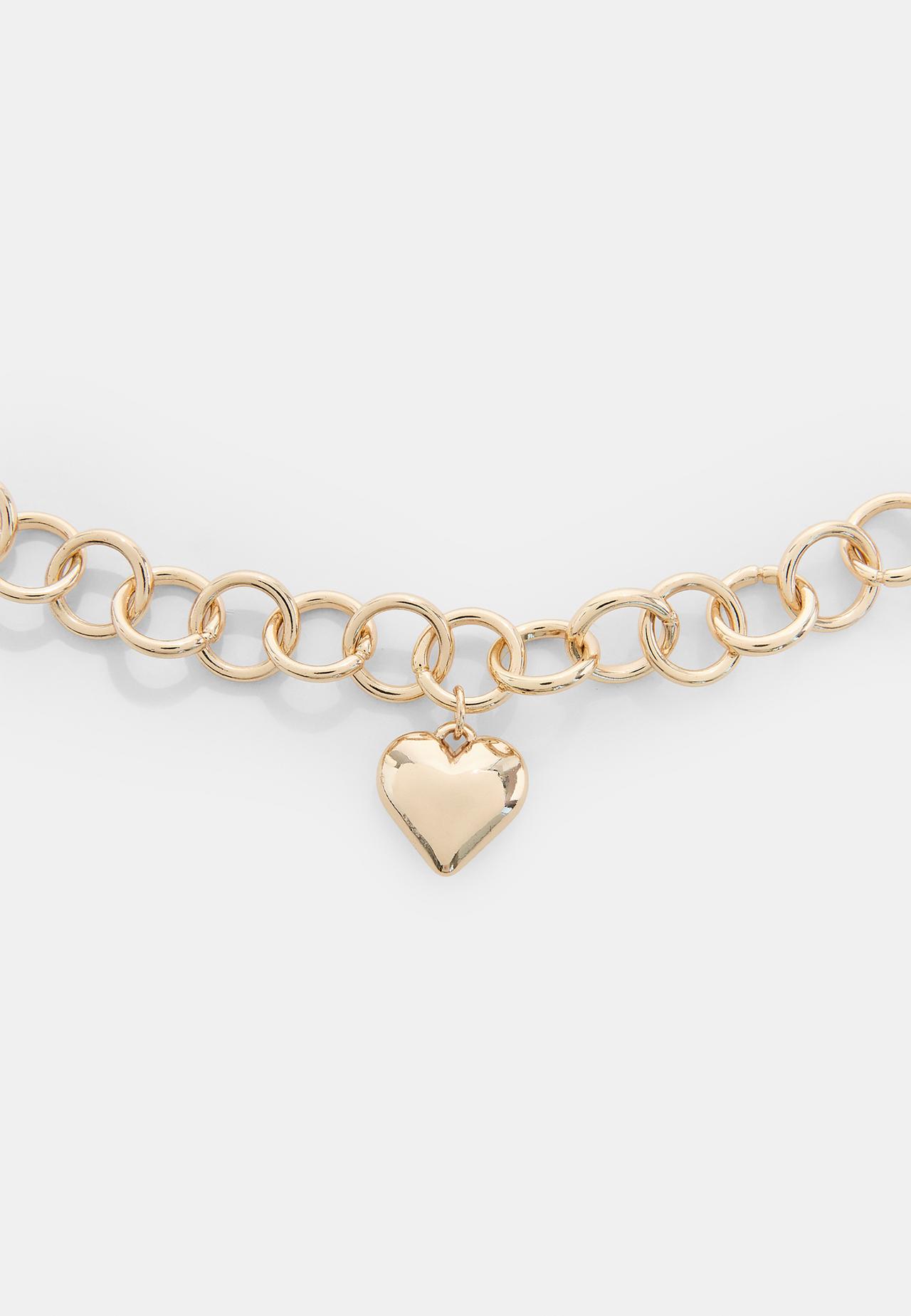 Heart chain necklace — Gold