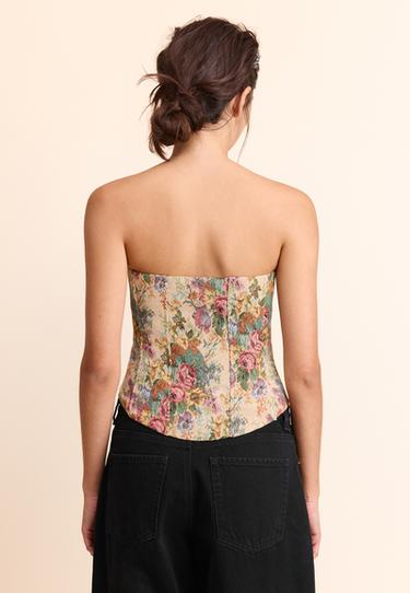 Jacquard bustier top — Stone 6