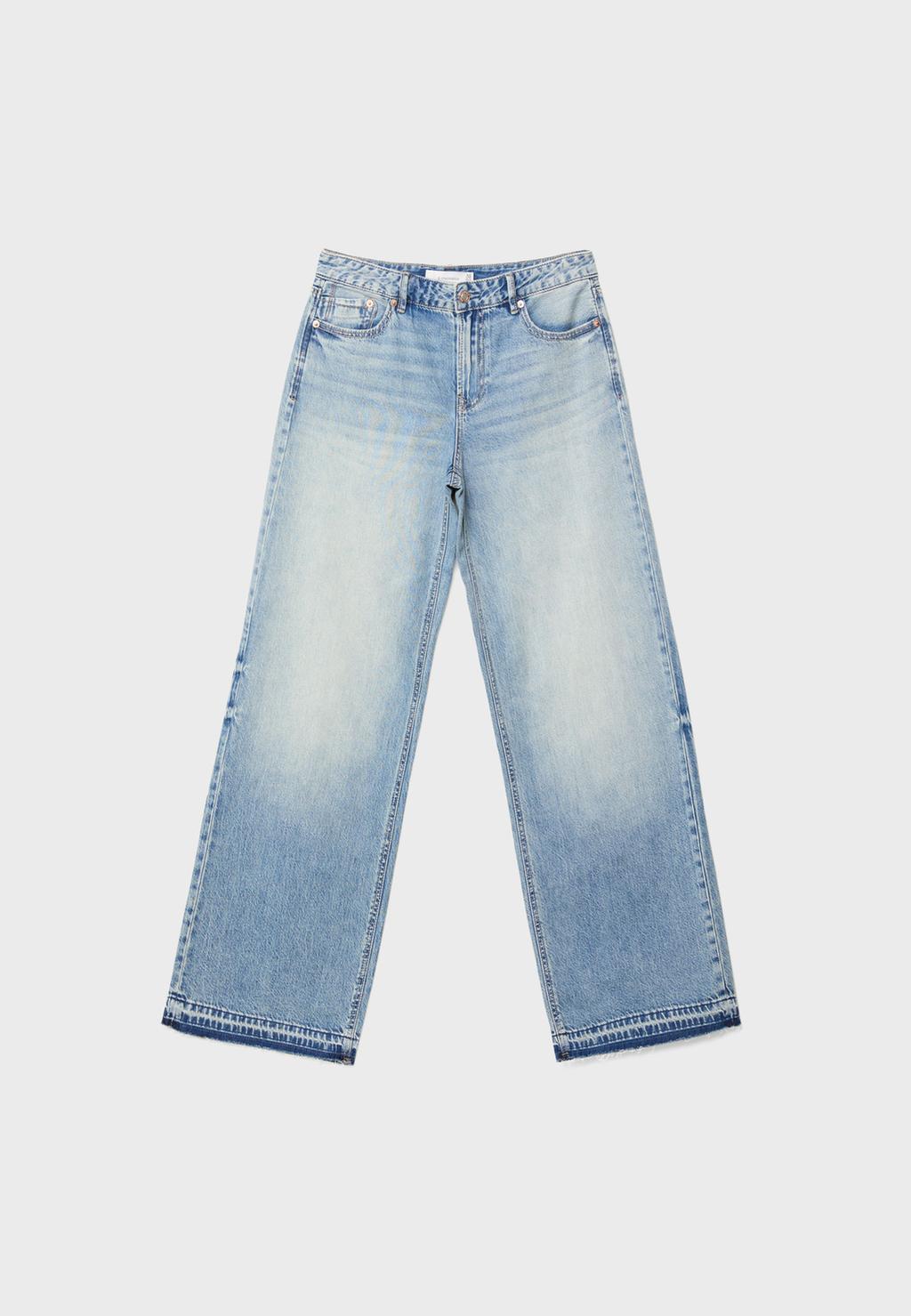 D91 Jeans mit tiefem, weitem Bein
