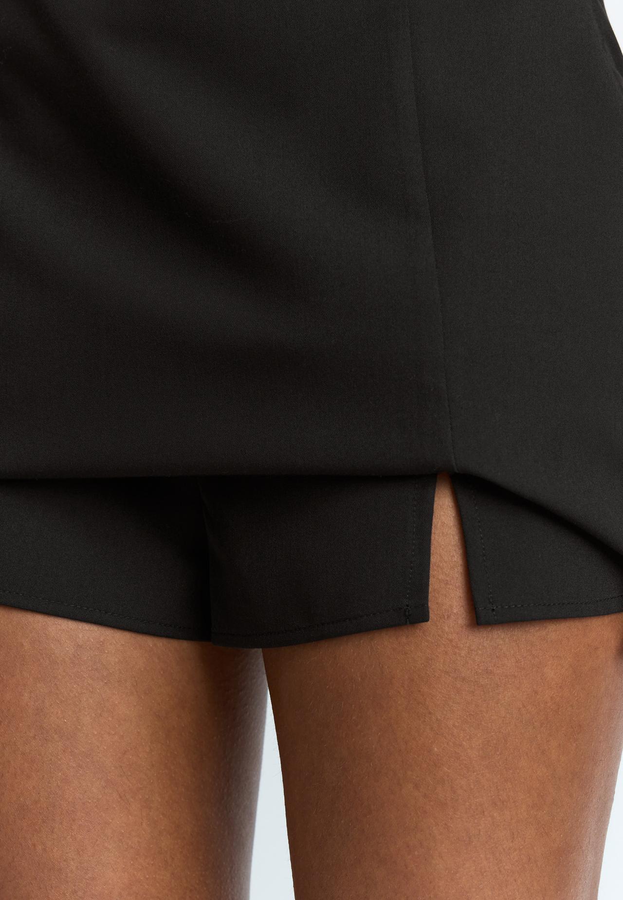 Side split skort — Black