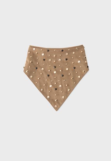 Studded bandana — Pale camel 1