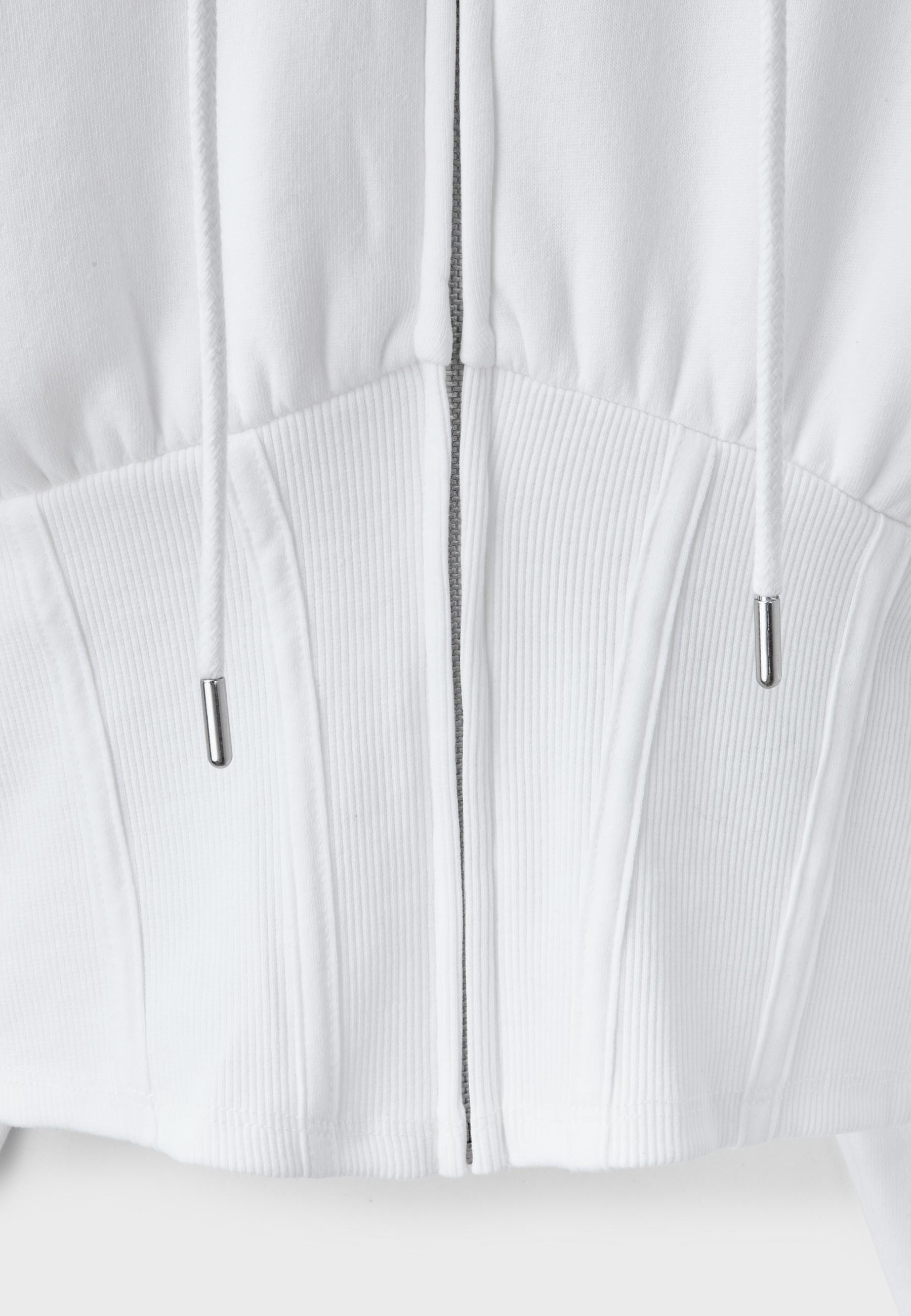 Corset-style hoodie — Ecru