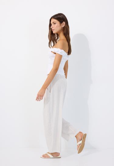 Flowing barrel trousers — Stone 6