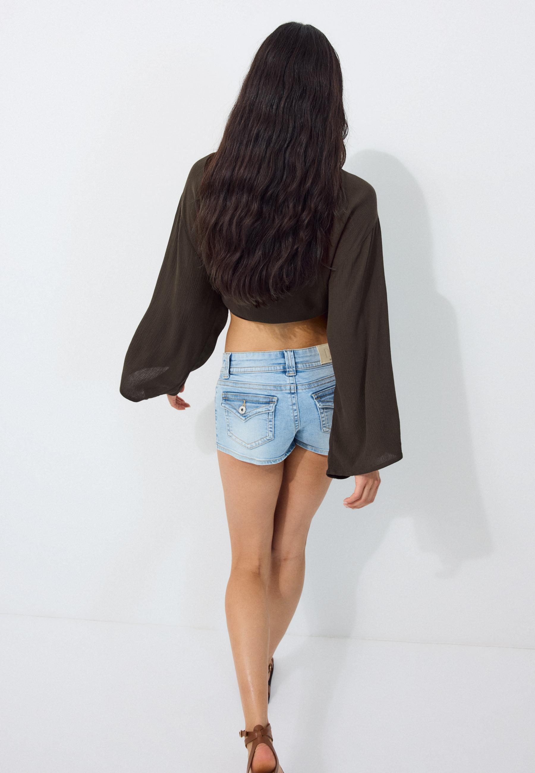 Flowing open blouse — Brown