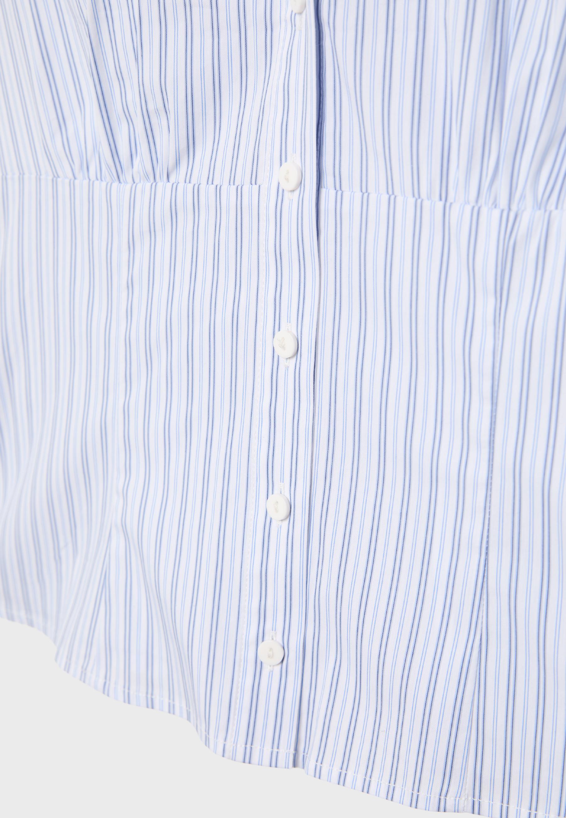 Short sleeve shirt with underbust seam — Sky blue
