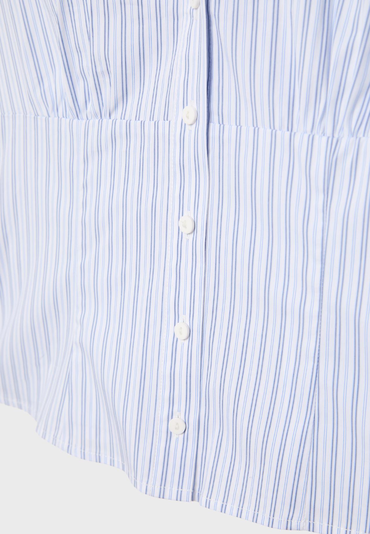 Short sleeve shirt with underbust seam — Sky blue