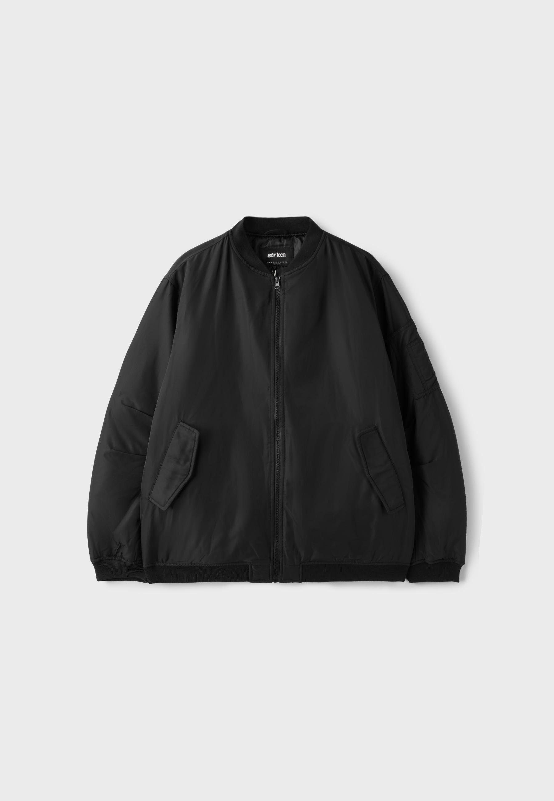 Oversize bomber jacket — Black (alternate view)