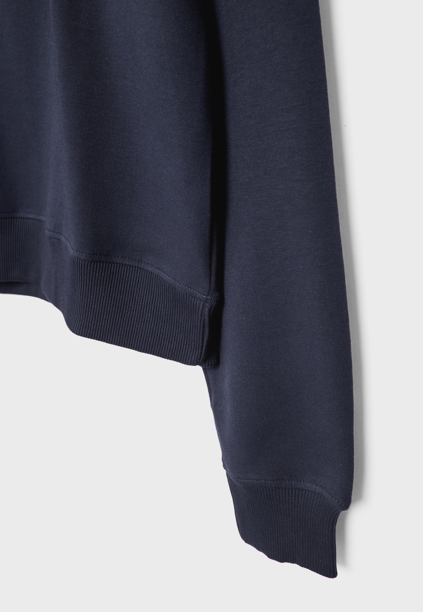 High-neck sweatshirt with zip — Dark blue