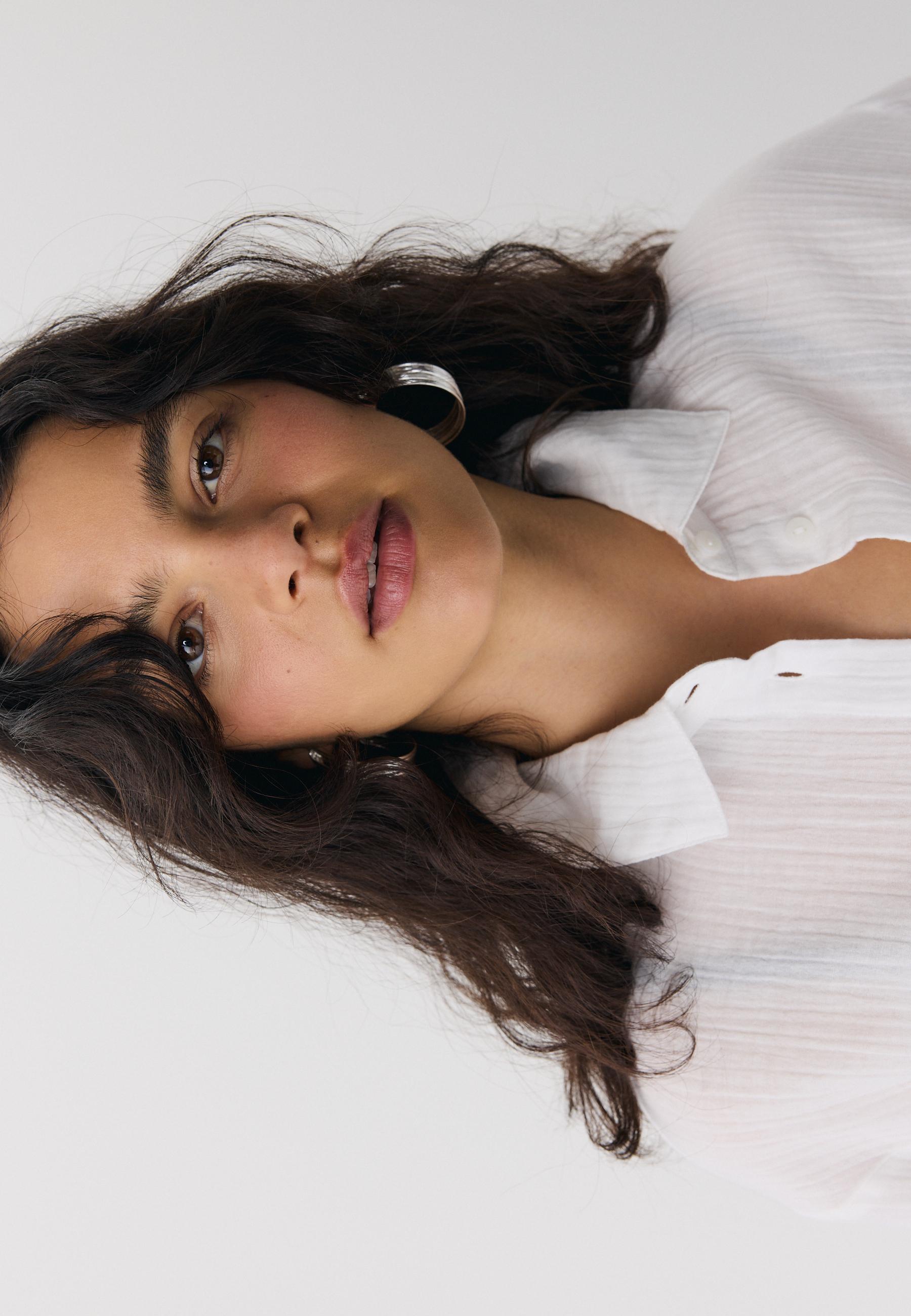 Basic double fabric shirt — White