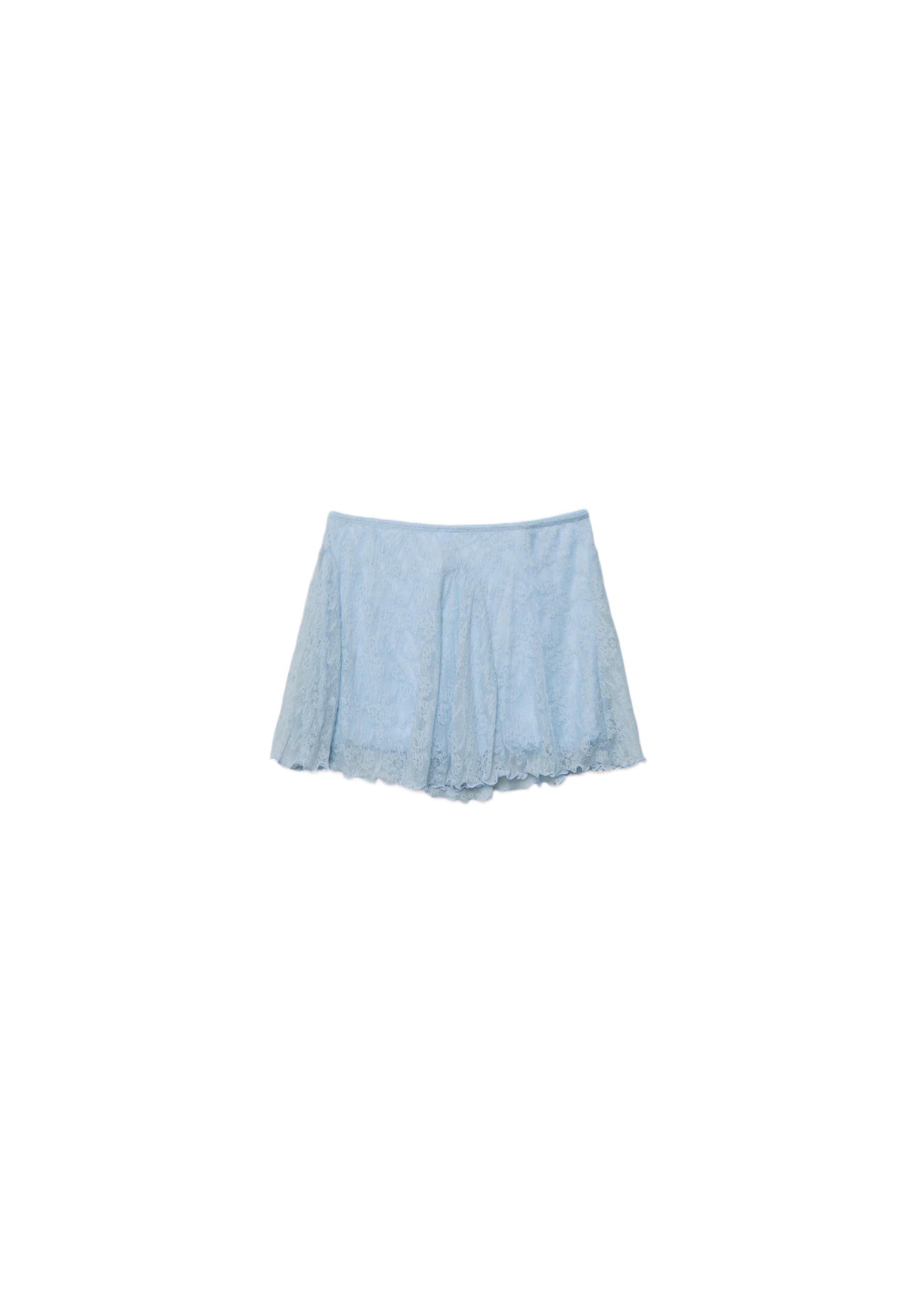 Lace mini skirt — Sky blue