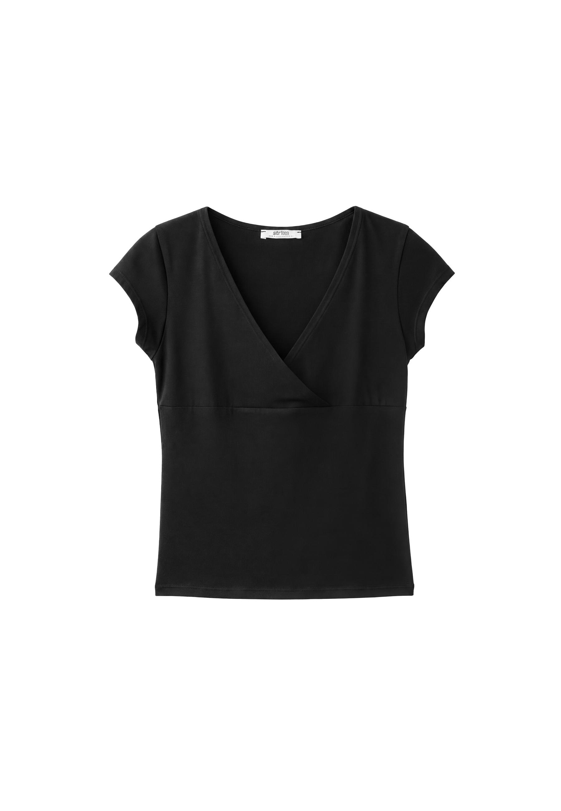 Under-bust short sleeve top — Black