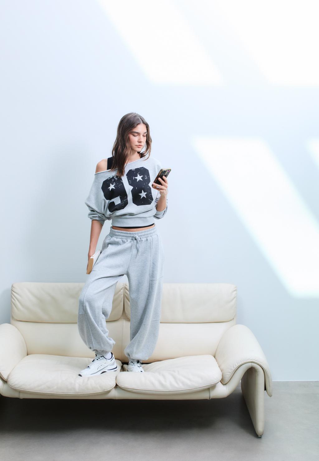 Pantalón jogger balloon felpa