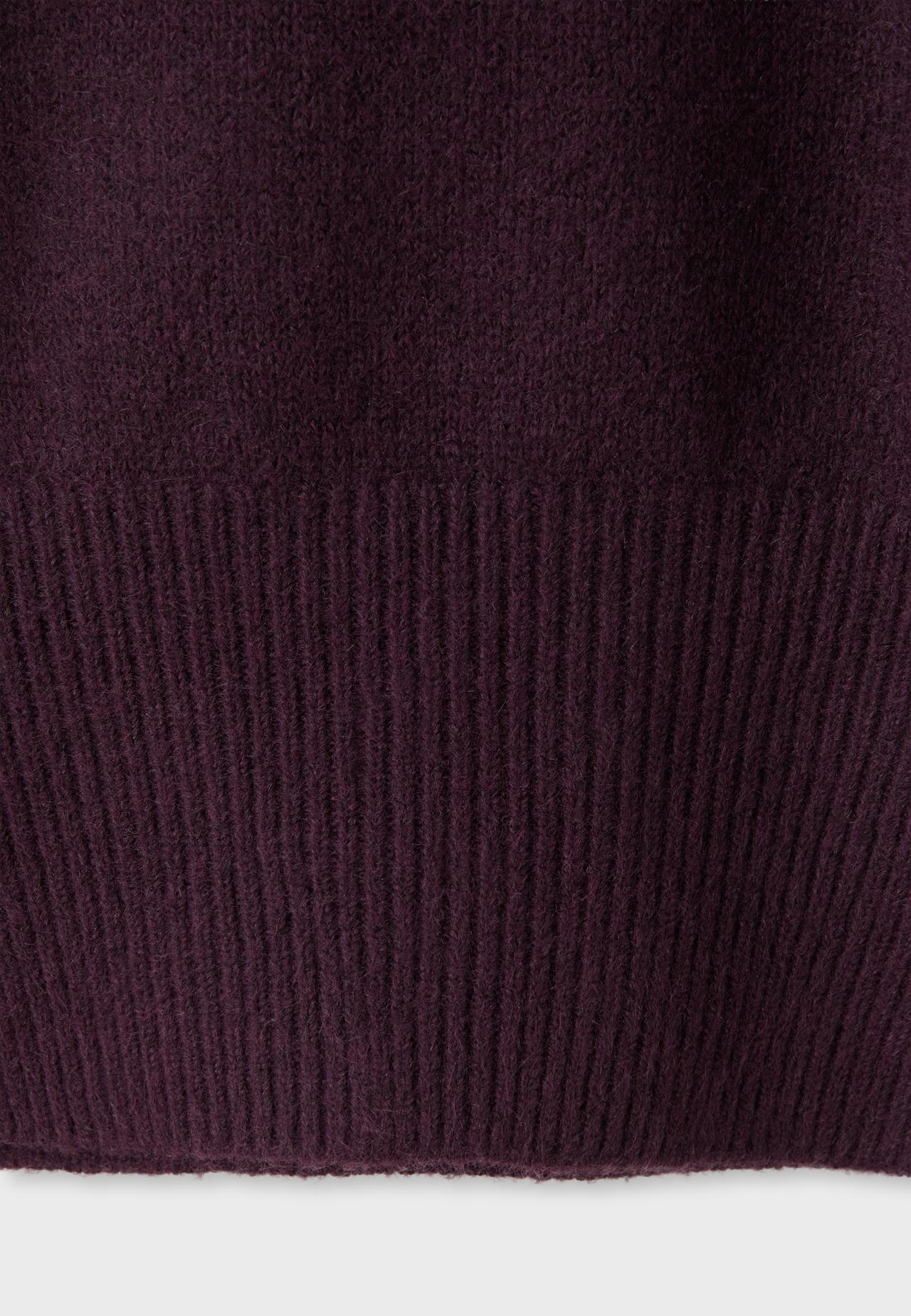 Soft knit sash-detail jumper — AUBERGINE