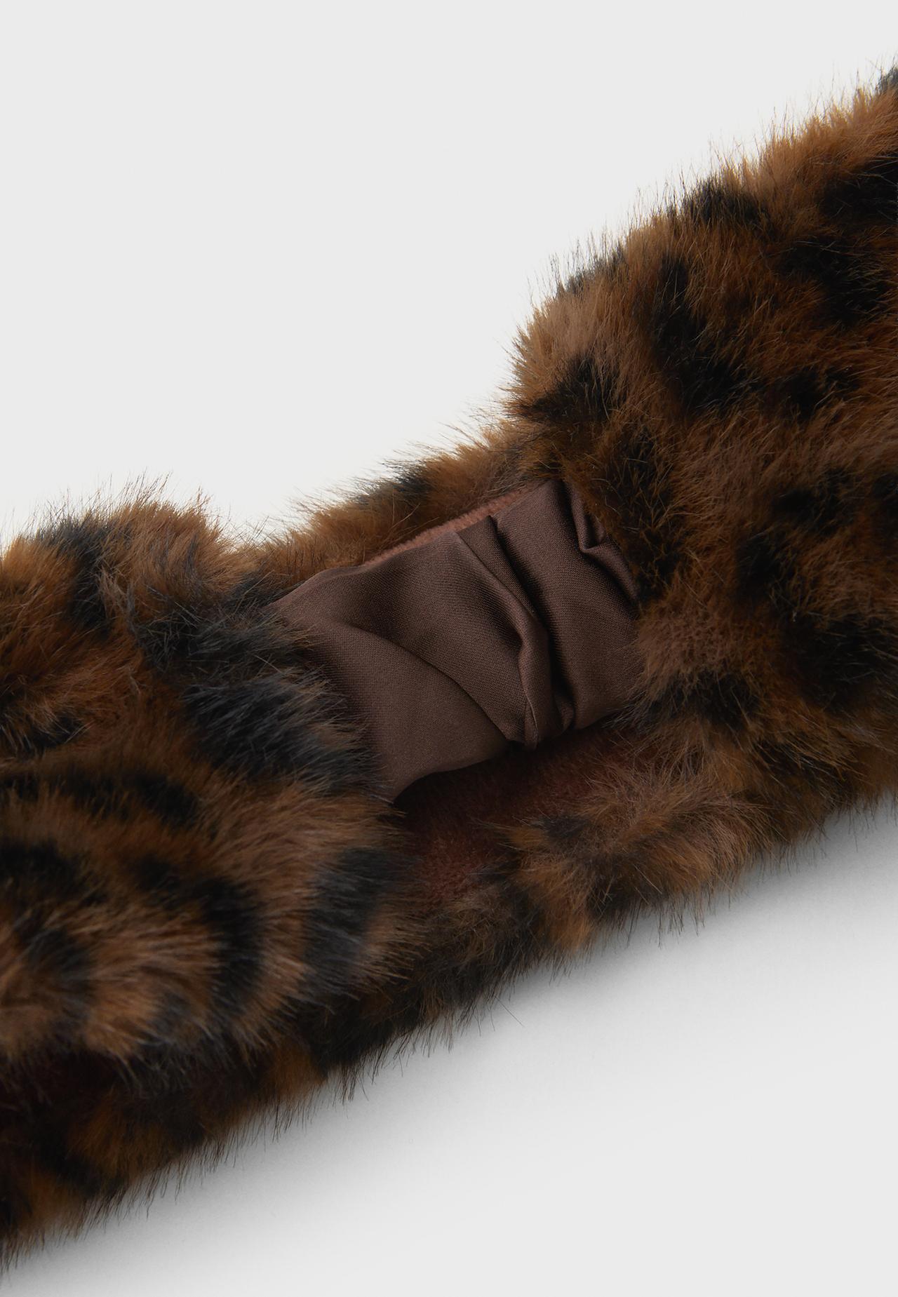 Faux fur headband — Brown